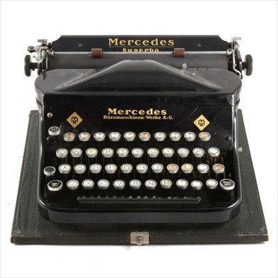Lot 163 - Mercedes Superba portable typewriter, cased.