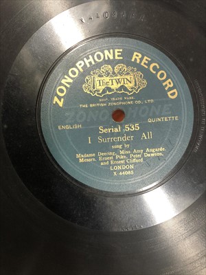 Lot 169 - Early single sided gramophone records and others