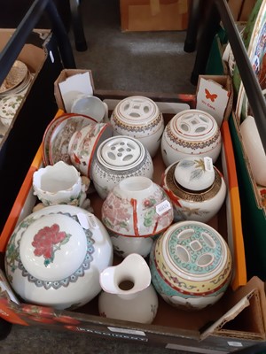Lot 93 - Two trays of modern decorative ceramics, including Herend, Wedgwood and Aynsley