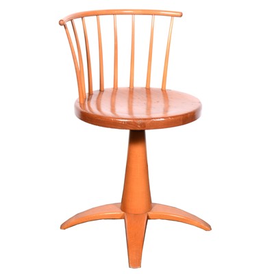 Lot 598 - A Shaker pattern beechwood revolving chair, by Shaker Workshops, USA