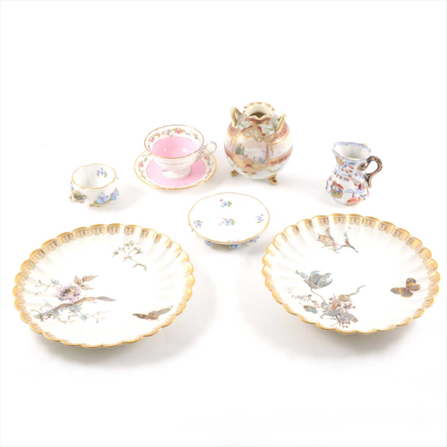 Lot 3 - A Meissen cabinet cup and saucer, Shelley cup an saucer, etc