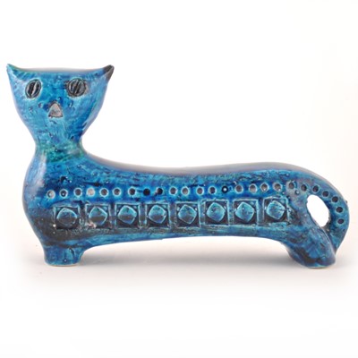 Lot 628 - An Italian pottery cat by Aldo Londi for Bitossi