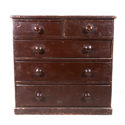 Lot 354 - A Victorian stained pine chest of drawers