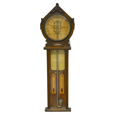 Lot 400 - A Victorian oak cased mercury barometer, Joseph Davies & Co., London