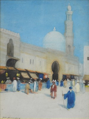 Lot 413 - Hans Hansen, The market place Tangiers