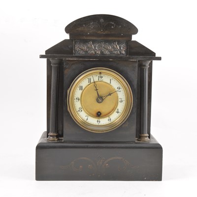 Lot 77 - Victorian slate mantel clock