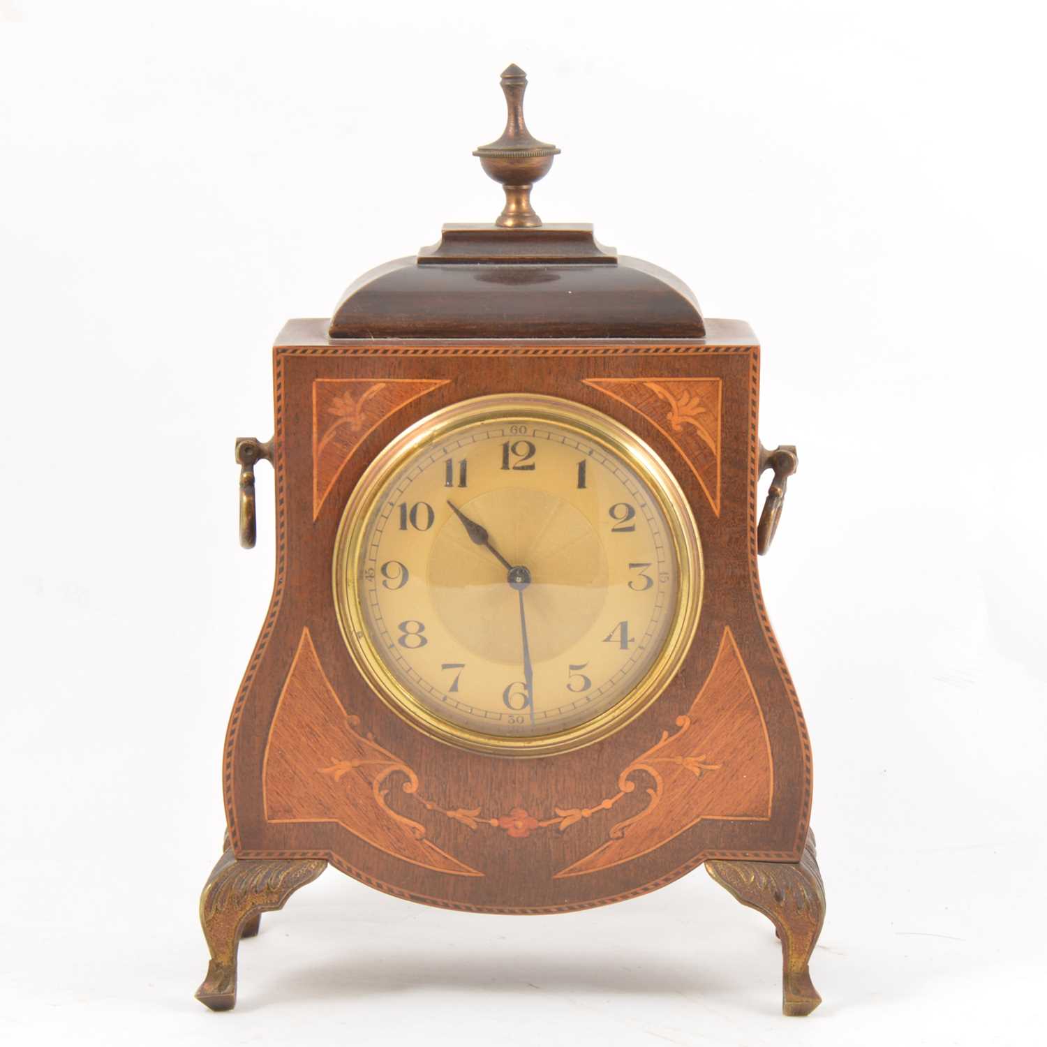 Lot 185 - Edwardian inlaid mahogany mantel clock