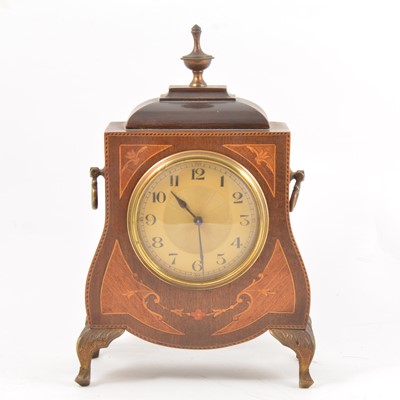 Lot 185A - Edwardian inlaid mahogany mantel clock