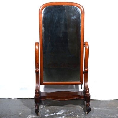 Lot 502 - Victorian mahogany cheval mirror