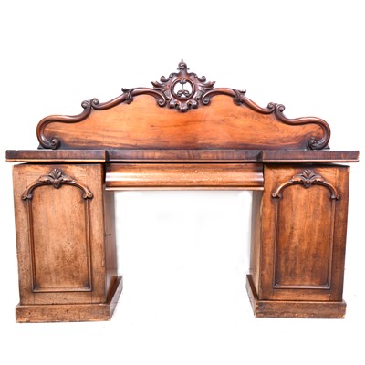 Lot 1557 - A Victorian mahogany twin pedestal sideboard