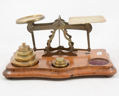 Lot 272 - Set of mahogany and brass postal scales