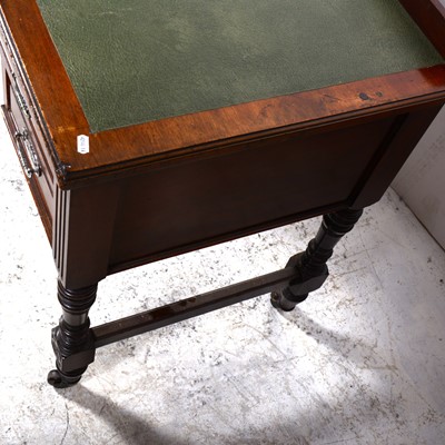 Lot 81 - A Victorian walnut desk table, and a high-backed chair