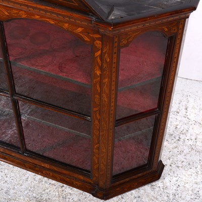 Lot 20 - A Dutch walnut and marquetry wall-hanging display cabinet, early 19th Century