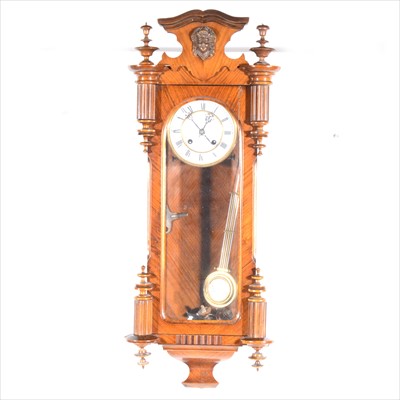 Lot 308 - A Vienna walnut wall clock