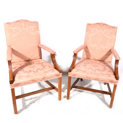 Lot 380 - Pair of reproduction Gainsborough style chairs