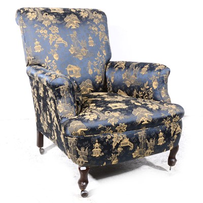 Lot 148 - An upholstered Edwardian arm chair