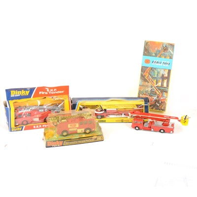 Lot 167 - Dinky and Corgi Toys; Four fire engines, all boxed