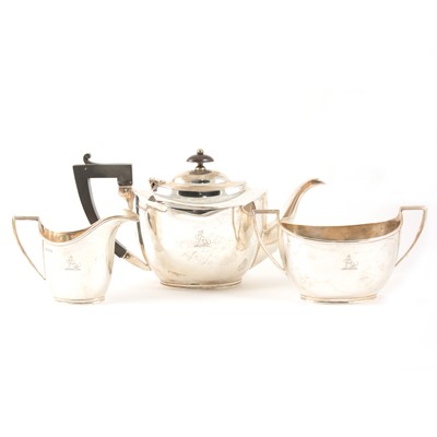 Lot 272 - A Victorian silver three piece teaset, William Mammatt & Son, Sheffield 1899