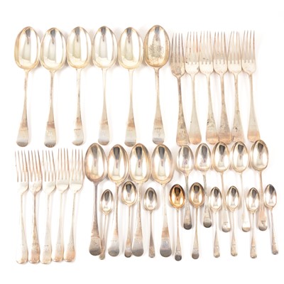 Lot 268 - A part canteen of late Victorian silver cutlery, Goldsmiths & Silversmiths Co, London 1900