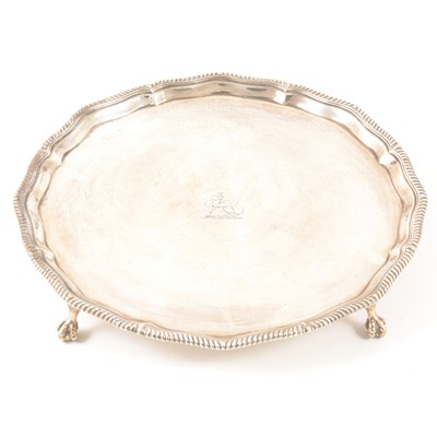 Lot 270 - A Victorian silver salver, Thomas Bradbury & Sons, London 1899