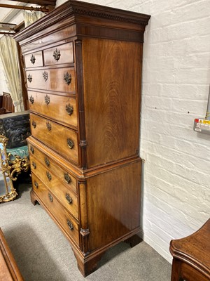 Lot 474 - A George III mahogany chest on chest