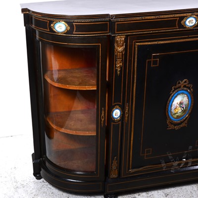 Lot 34 - A Victorian ebonised and gilt metal mounted credenza