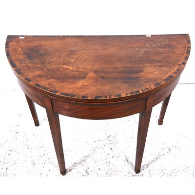 Lot 91 - A George III mahogany demilune card table