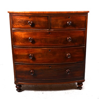 Lot 96 - A Victorian mahogany bowfront chest of drawers