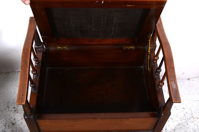 Lot 26 - An Edwardian walnut piano stool