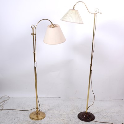 Lot 112 - A modern brass adjustable standard lamp, etc
