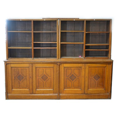 Lot 67 - A Victorian Gothic oak bookcase cabinet