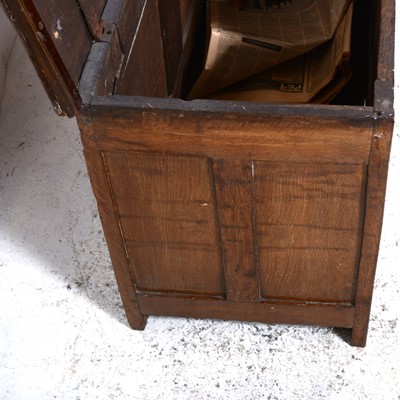 Lot 63 - A joined oak coffer, basically early 18th Century