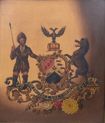 Lot 410 - An early Victorian painted armorial