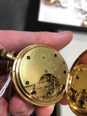 Lot 216 - An 18 carat yellow gold open face pocket watch.