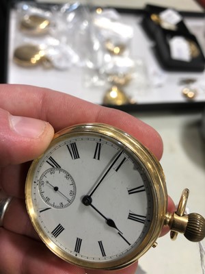Lot 216 - An 18 carat yellow gold open face pocket watch.