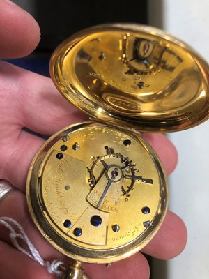 Lot 217 - Pearce & Sons Leicester -an 18 carat yellow gold open face pocket watch