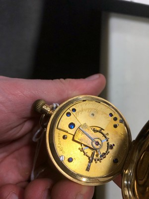 Lot 217 - Pearce & Sons Leicester -an 18 carat yellow gold open face pocket watch