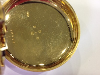 Lot 217 - Pearce & Sons Leicester -an 18 carat yellow gold open face pocket watch