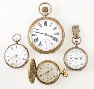 Lot 225 - Three pocket watches and a pedometer.