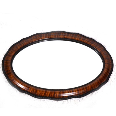 Lot 337 - Simulated rosewood oval wall mirror