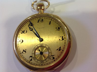 Lot 222 - Longines - an open face pocket watch with masonic emblem