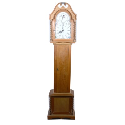 Lot 450 - Mixed wood longcase clock