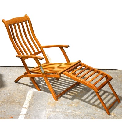 Lot 508 - Teak folding steamer chair.