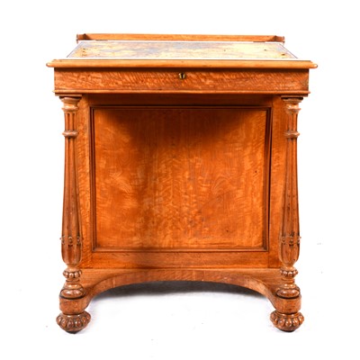 Lot 489 - A Victorian satinwood Davenport in the style of Gillows