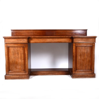 Lot 1539 - Victorian mahogany inverted breakfront twin pedestal sideboard