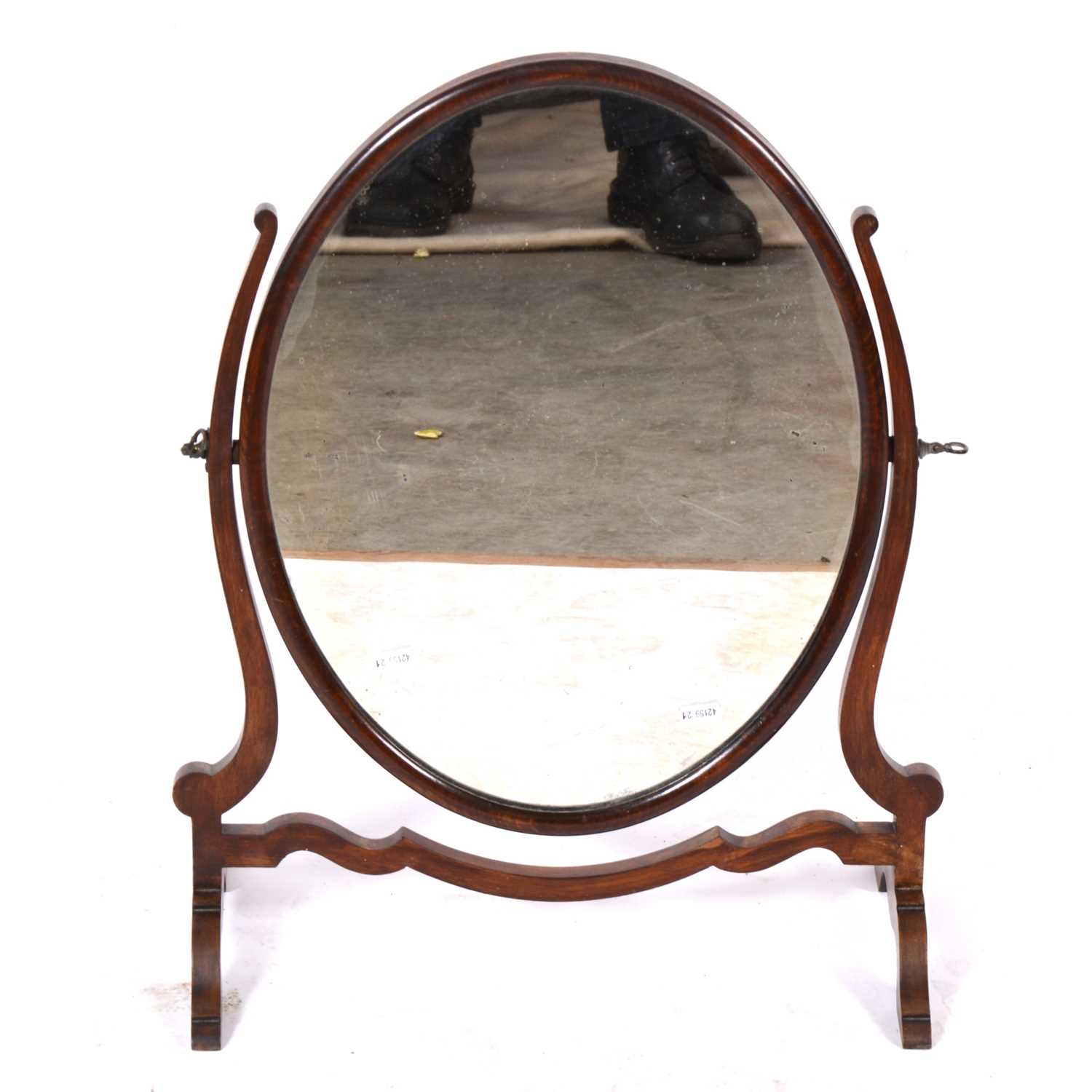 Lot 1503 A mahogany oval toilet mirror