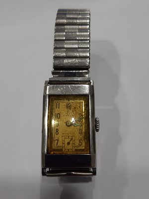 Lot 1380 - Six vintage wrist watches - Omega, Tissot, Roamer, one 9 carat gold.
