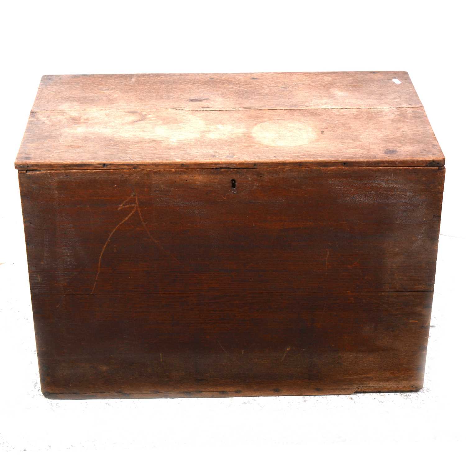 Lot 95 - A Victorian boarded oak blanket box