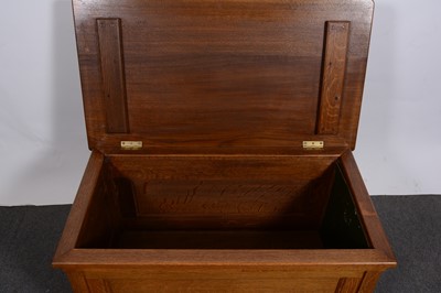 Lot 1562 - Craftsman made oak blanket box, 20th Century