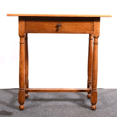 Lot 1512 - A Craftsman made oak side table, mid 20th Century